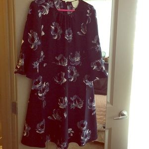 Kate Spade night rose 3/4 sleeve dress